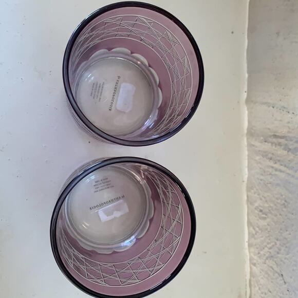New - Set of 2 Anthropologie Colored Glass Purple Cocktail Glass - Picture 9 of 9
